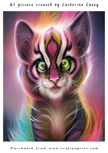 AI (Artificial Intelligence) A4 Beautiful Fantasy Picture of Stunning Fantasy Cats