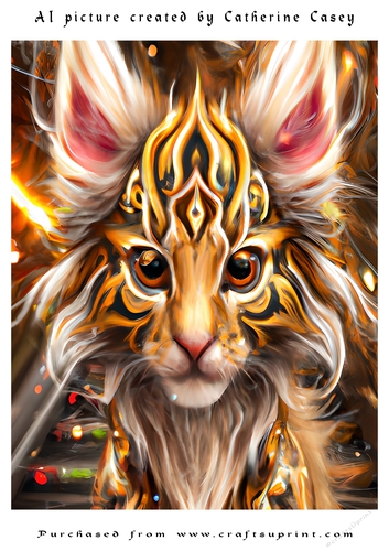 AI (Artificial Intelligence) A4 Beautiful Fantasy Picture of Stunning Fantasy Cats