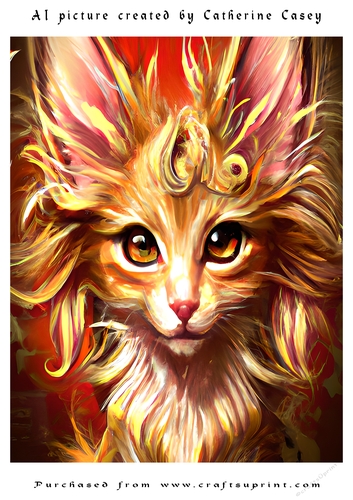 AI (Artificial Intelligence) A4 Beautiful Fantasy Picture of Stunning Fantasy Cats
