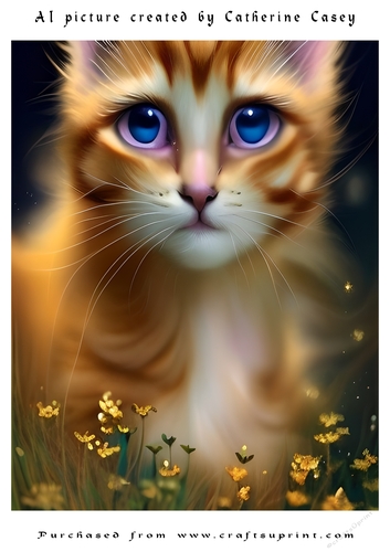AI (Artificial Intelligence) A4 Beautiful Fantasy Picture of Stunning Fantasy Cats