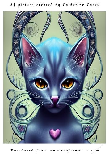 AI (Artificial Intelligence) A4 Beautiful Fantasy Picture of Stunning Fantasy Cats