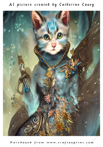 AI (Artificial Intelligence) A4 Beautiful Fantasy Picture of Stunning Fantasy Cats