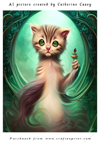 AI (Artificial Intelligence) A4 Beautiful Fantasy Picture of Stunning Fantasy Cats