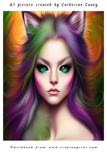 AI (Artificial Intelligence) A4 Beautiful Fantasy Picture of Stunning Fantasy Cats