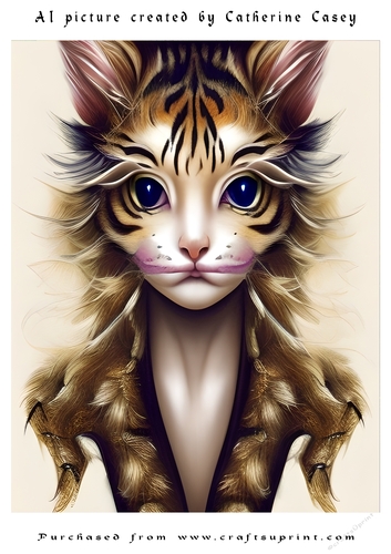AI (Artificial Intelligence) A4 Beautiful Fantasy Picture of Stunning Fantasy Cats