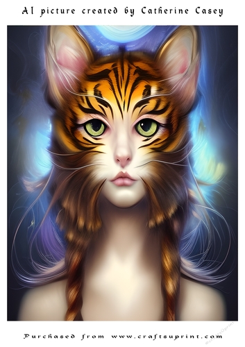 AI (Artificial Intelligence) A4 Beautiful Fantasy Picture of Stunning Fantasy Cats