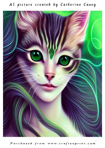 AI (Artificial Intelligence) A4 Beautiful Fantasy Picture of Stunning Fantasy Cats