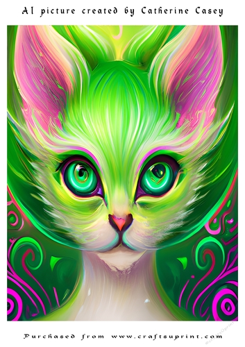 AI (Artificial Intelligence) A4 Beautiful Fantasy Picture of Stunning Fantasy Cats