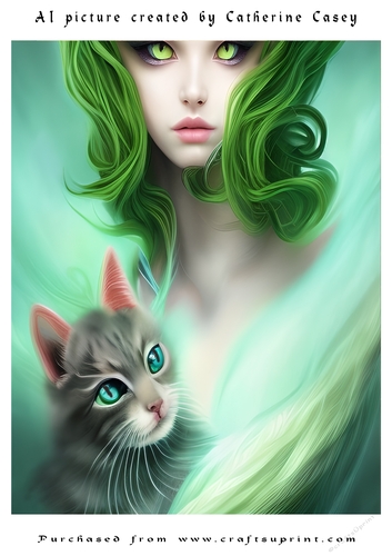 AI (Artificial Intelligence) A4 Beautiful Fantasy Picture of Stunning Fantasy Cats