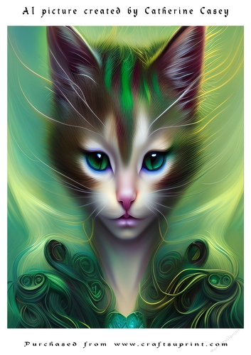 AI (Artificial Intelligence) A4 Beautiful Fantasy Picture of Stunning Fantasy Cats