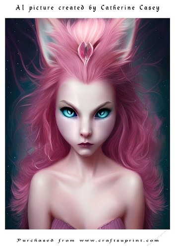 AI (Artificial Intelligence) A4 Beautiful Fantasy Picture of Stunning Fantasy Cats