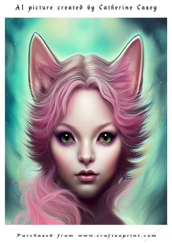 AI (Artificial Intelligence) A4 Beautiful Fantasy Picture of Stunning Fantasy Cats