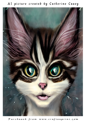 A4 Artificial Intelligence (AI) of a Fantasy Cat