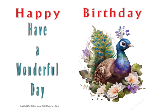 No Cut Just Print Birthday Card - Cute Watercolour Animals or Insects
