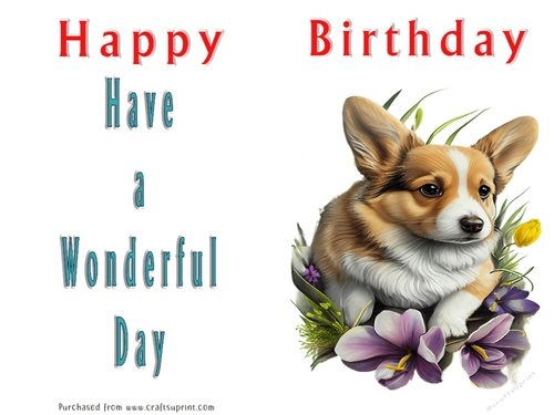 No Cut Just Print Birthday Card - Cute Watercolour Animals or Insects
