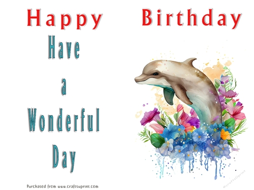 No Cut Just Print Birthday Card - Cute Watercolour Animals or Insects
