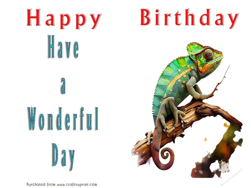No Cut Just Print Birthday Card - Cute Watercolour Animals or Insects