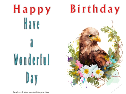 No Cut Just Print Birthday Card - Cute Watercolour Animals or Insects