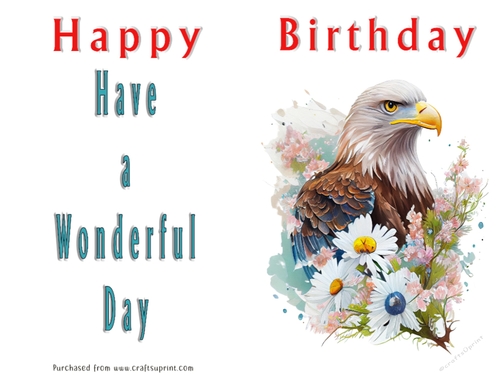 No Cut Just Print Birthday Card - Cute Watercolour Animals or Insects