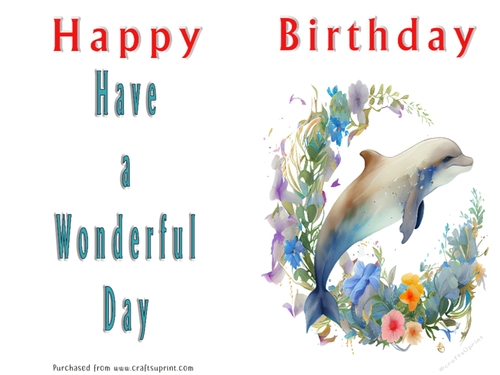 No Cut Just Print Birthday Card - Cute Watercolour Animals or Insects