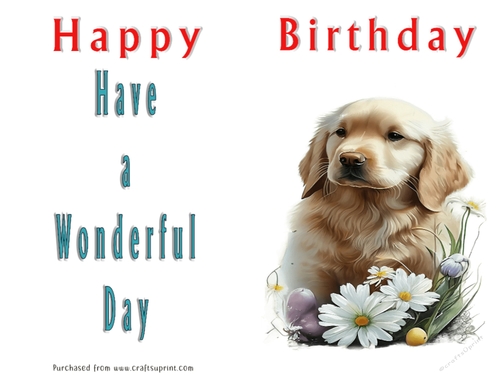 No Cut Just Print Birthday Card - Cute Watercolour Animals or Insects