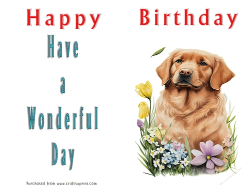 No Cut Just Print Birthday Card - Cute Watercolour Animals or Insects