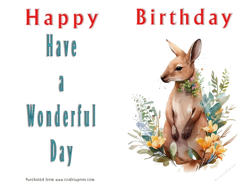 No Cut Just Print Birthday Card - Cute Watercolour Animals or Insects