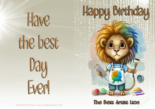NCJP Birthday Card Animal Occupations - Artist Lion
