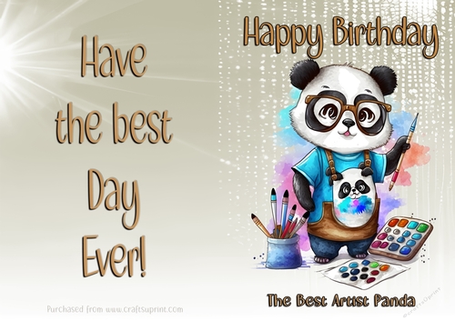NCJP Birthday Card Animal Occupations - Artist Panda