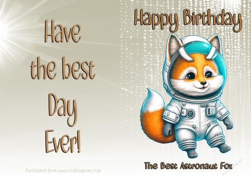NCJP Birthday Card Animal Occupations - Astronaut Fox