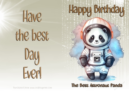 NCJP Birthday Card Animal Occupations - Astronaut Panda