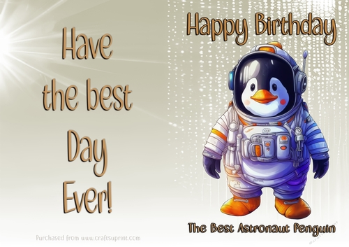 NCJP Birthday Card Animal Occupations - Astronaut Penguin