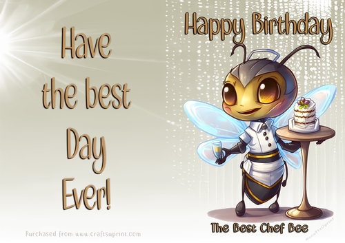 NCJP Birthday Card Animal Occupations - Chef Bee