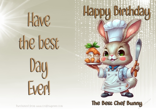 NCJP Birthday Card Animal Occupations - Chef Bunny