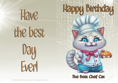 NCJP Birthday Card Animal Occupations - Chef Cat