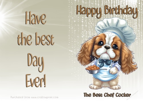 NCJP Birthday Card Animal Occupations - Chef Cocker Spaniel