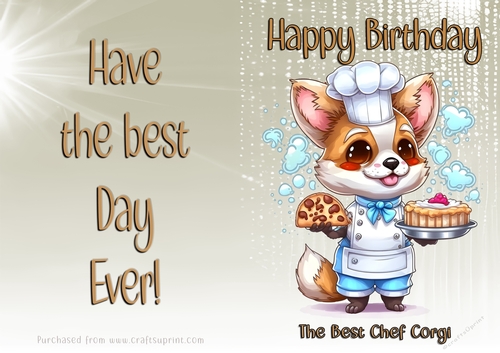 NCJP Birthday Card Animal Occupations - Chef Corgi