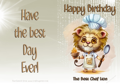 NCJP Birthday Card Animal Occupations - Chef Lion