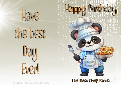 NCJP Birthday Card Animal Occupations - Chef Panda