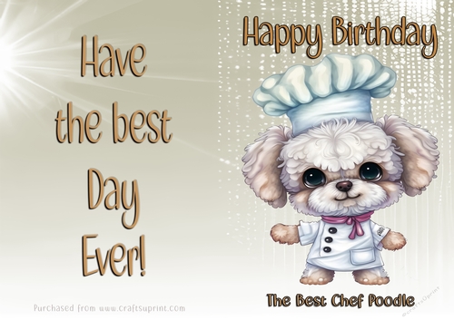 NCJP Birthday Card Animal Occupations - Chef Poodle