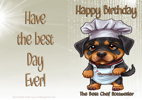 NCJP Birthday Card Animal Occupations - Chef Rottweiler