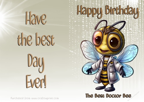 NCJP Birthday Card Animal Occupations - Doctor Bee