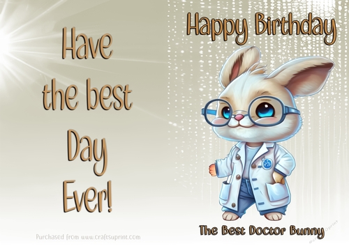 NCJP Birthday Card Animal Occupations - Doctor Bunny
