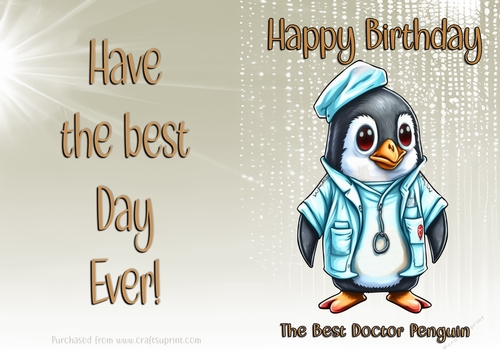 NCJP Birthday Card Animal Occupations - Doctor Penguin