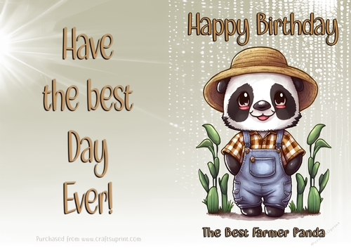 NCJP Birthday Card Animal Occupations - Farmer Panda