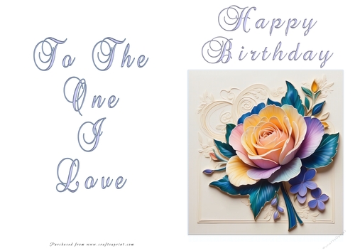 No Cut Just Print Birthday Card - Floral