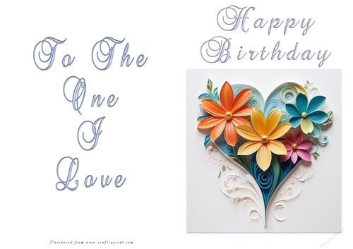 No Cut Just Print Birthday Card - Floral