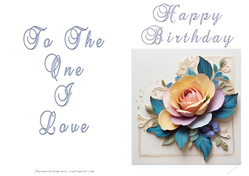 No Cut Just Print Birthday Card - Floral