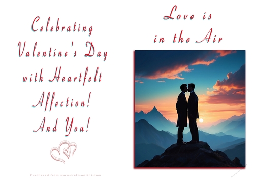 NCJP Valentines Day Card - Male Couples Silhouette