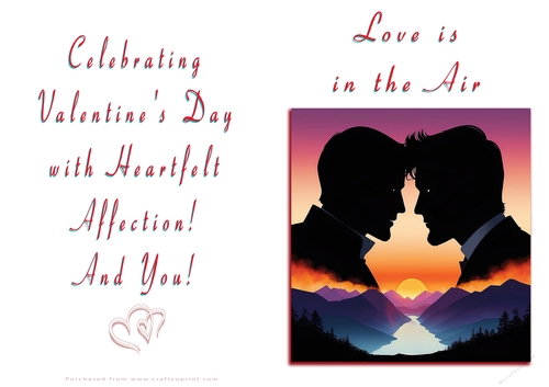 NCJP Valentines Day Card - Male Couples Silhouette